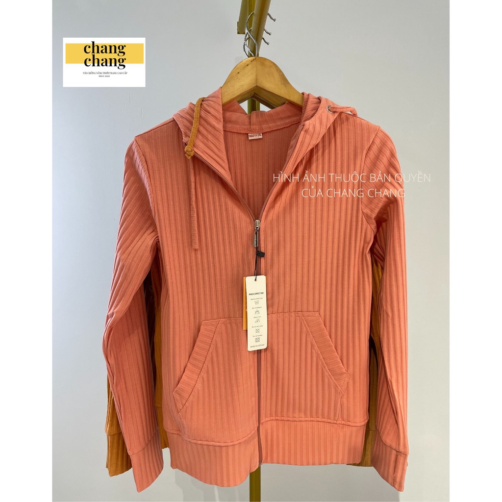 Áo Khoác Chống Nắng Nữ, Áo Khoác Nữ Chất Thun Gân Mềm Mịn 6 Túi