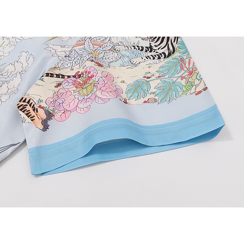 Áo Sơ Mi Nam Tay Ngắn In Họa Tiết Hổ Phong Cách vintage Chất Lượng Cao