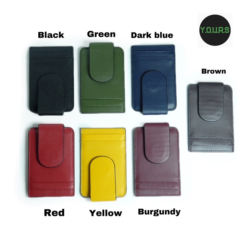 Ví kẹp tiền nam châm da thật YOURS, ví kep tiền có ngăn đựng thẻ, ví khắc tên theo yêu cầu