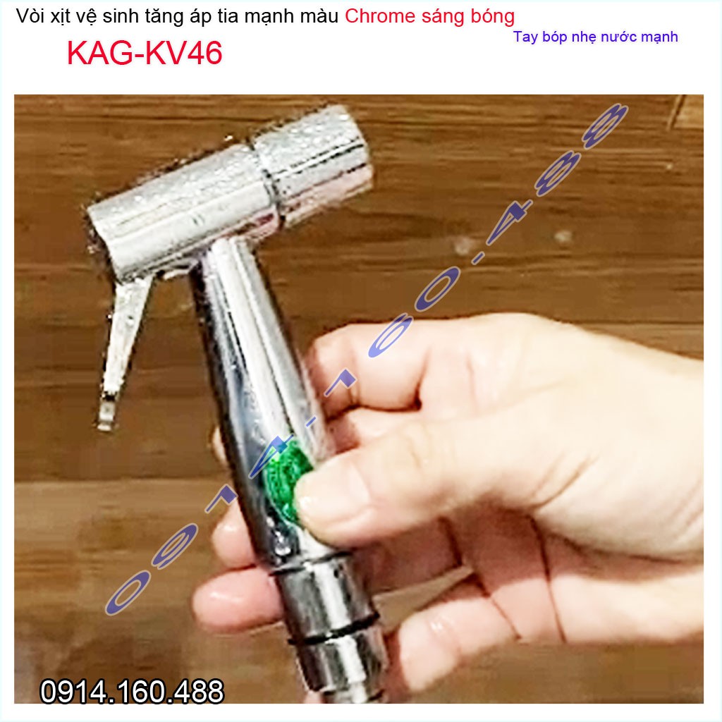 Vòi xịt vệ sinh nhà tắm KAG-KV46 vòi xịt bồn cầu màu inox tia nước mạnh sử dụng tốt siêu bền