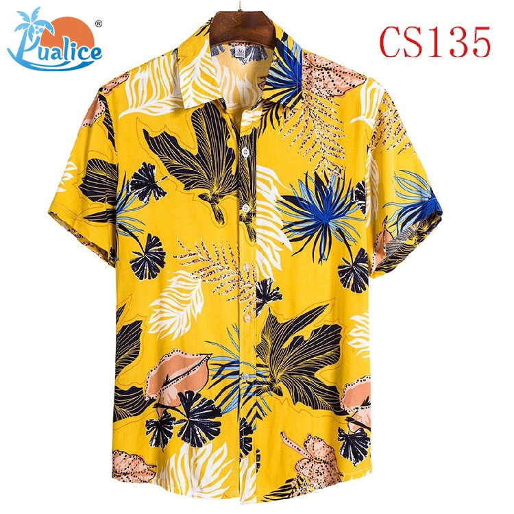 Hawaiian cauliflower flower shirt series high-quality cotton short-sleeved lapel shirt181 | BigBuy360 - bigbuy360.vn