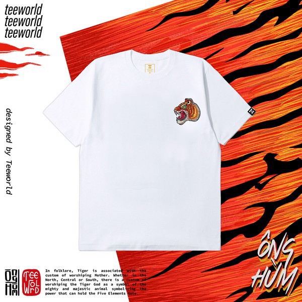 6cUz /Áo thun Teeworld TW x Vietnamese Warrior - Vietnamese Tiger - Ông Hùm Nam Nữ Trắng Đen Form Rộng Unisex！