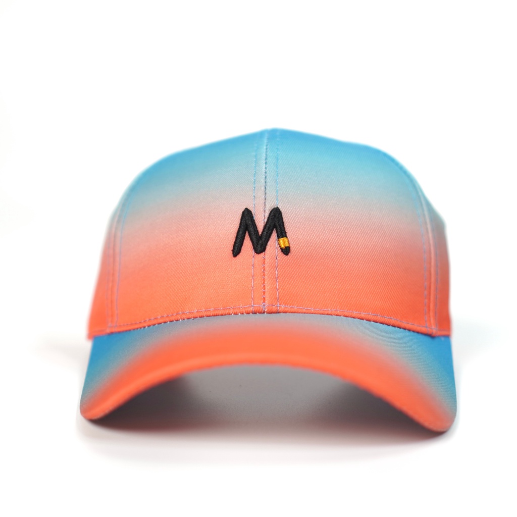 Mũ Lưỡi Trai Thêu Chữ M Màu Gradient Nón Kết Thời Trang Form Unisex Nam Nữ K25