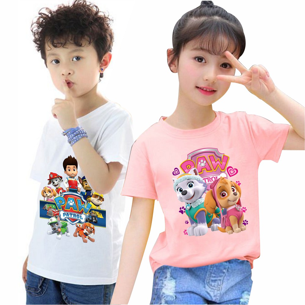 Áo Thun Đội Chó Cứu Hộ Paw Patrol Cho Bé Trai Bé Gái