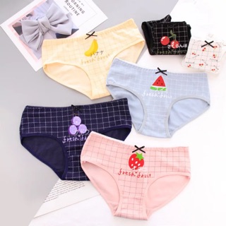 Set 5 quần lót cotton hoạ tiết trái cây