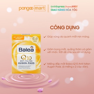 Miếng đắp mắt giảm quầng thâm, bọng mắt balea q10 anti falten augen pads - đức