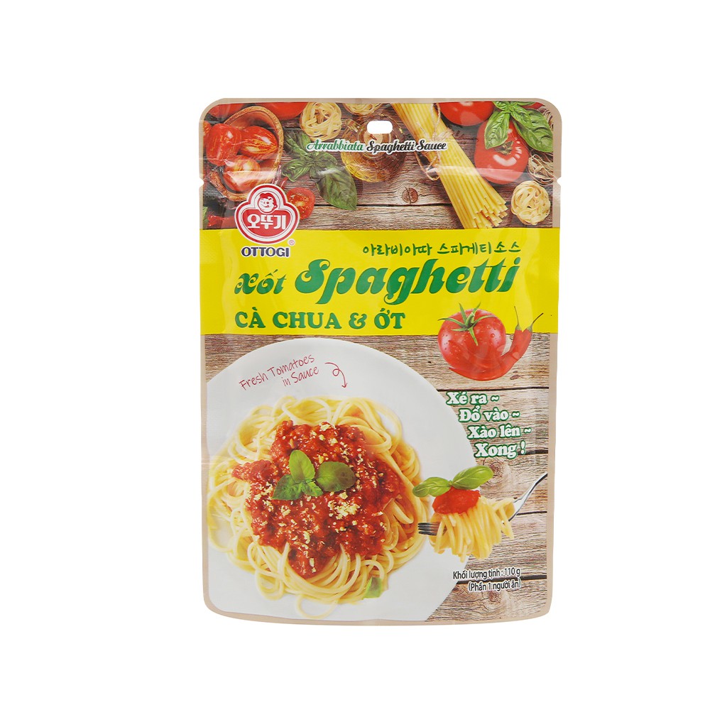 Xốt (Sốt) mì Spaghetti vị cà chua và ớt Ottogi gói 110g