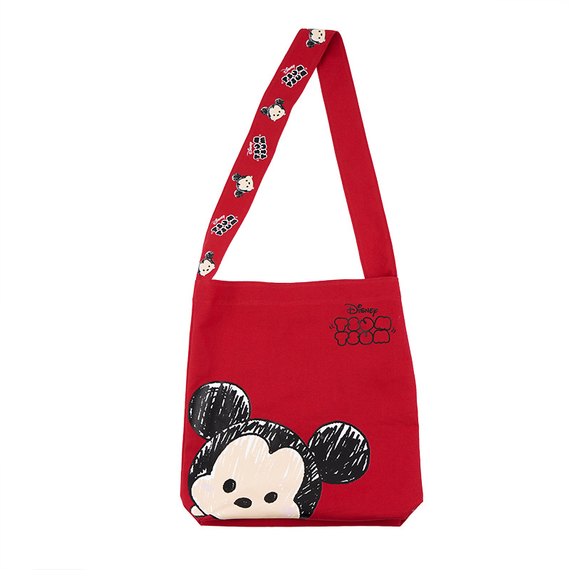 Disney Tsumtsum Series Túi vải công suất lớn Mickey Túi đeo vai sinh viên Phim hoạt hình Mẫu Messenger Túi văn phòng Công nhân Mua sắm Túi xách tay