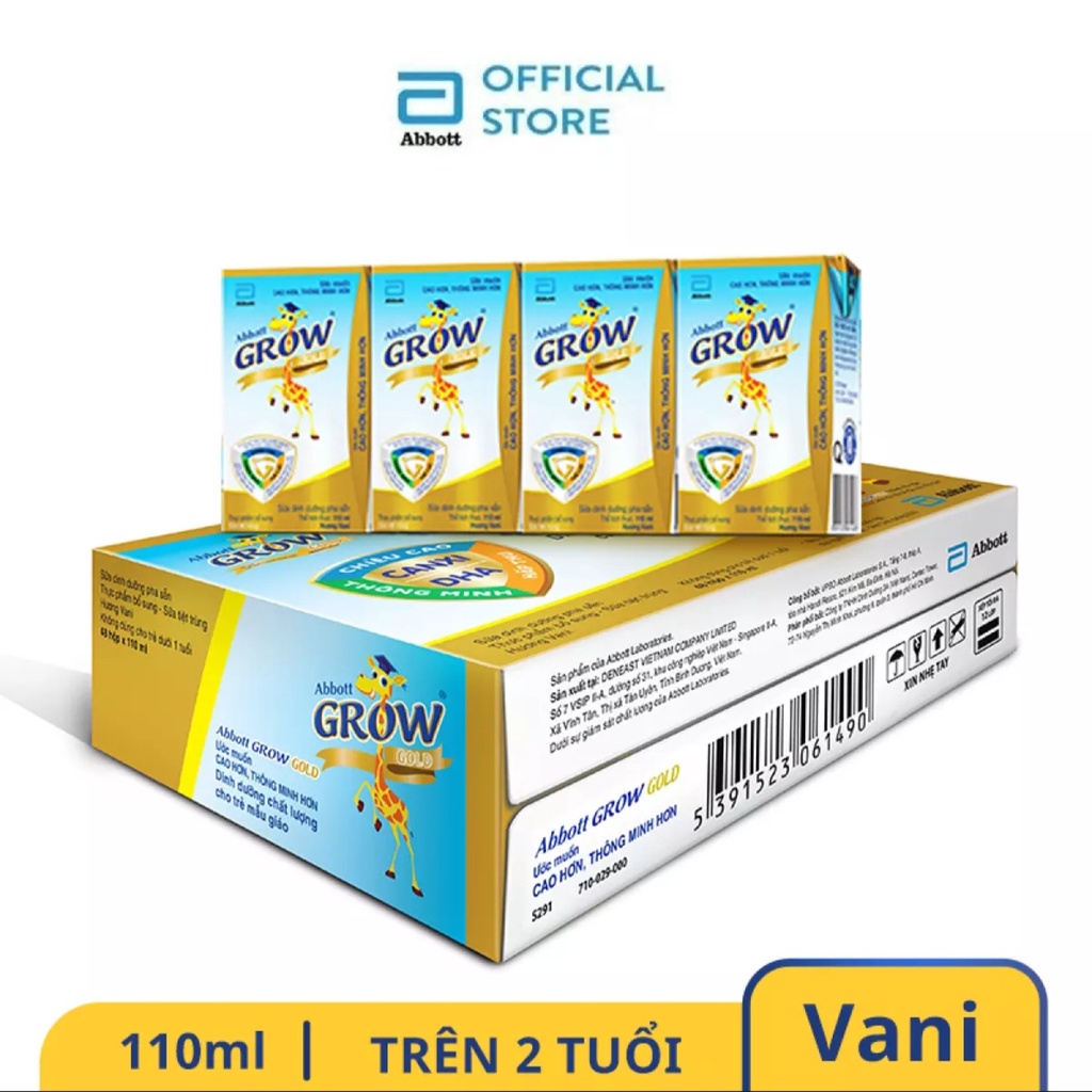 [HSD T4-2022] Thùng 48 hộp Sữa bột pha sẵn Abbott Grow Gold (110ml)