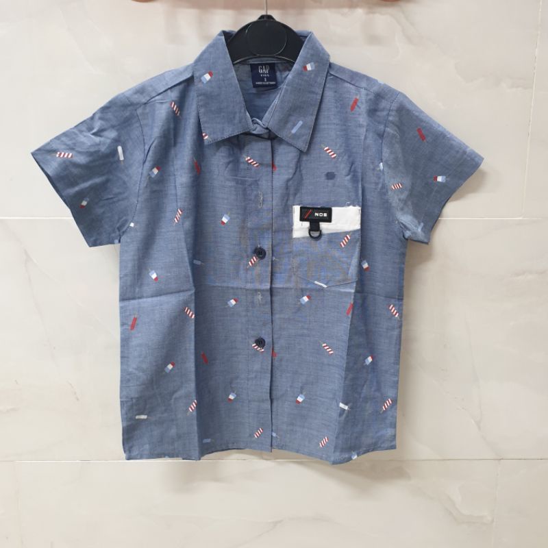 1 Áo sơ mi bé trai tay ngắn 1-8t  hàng sx bán shop