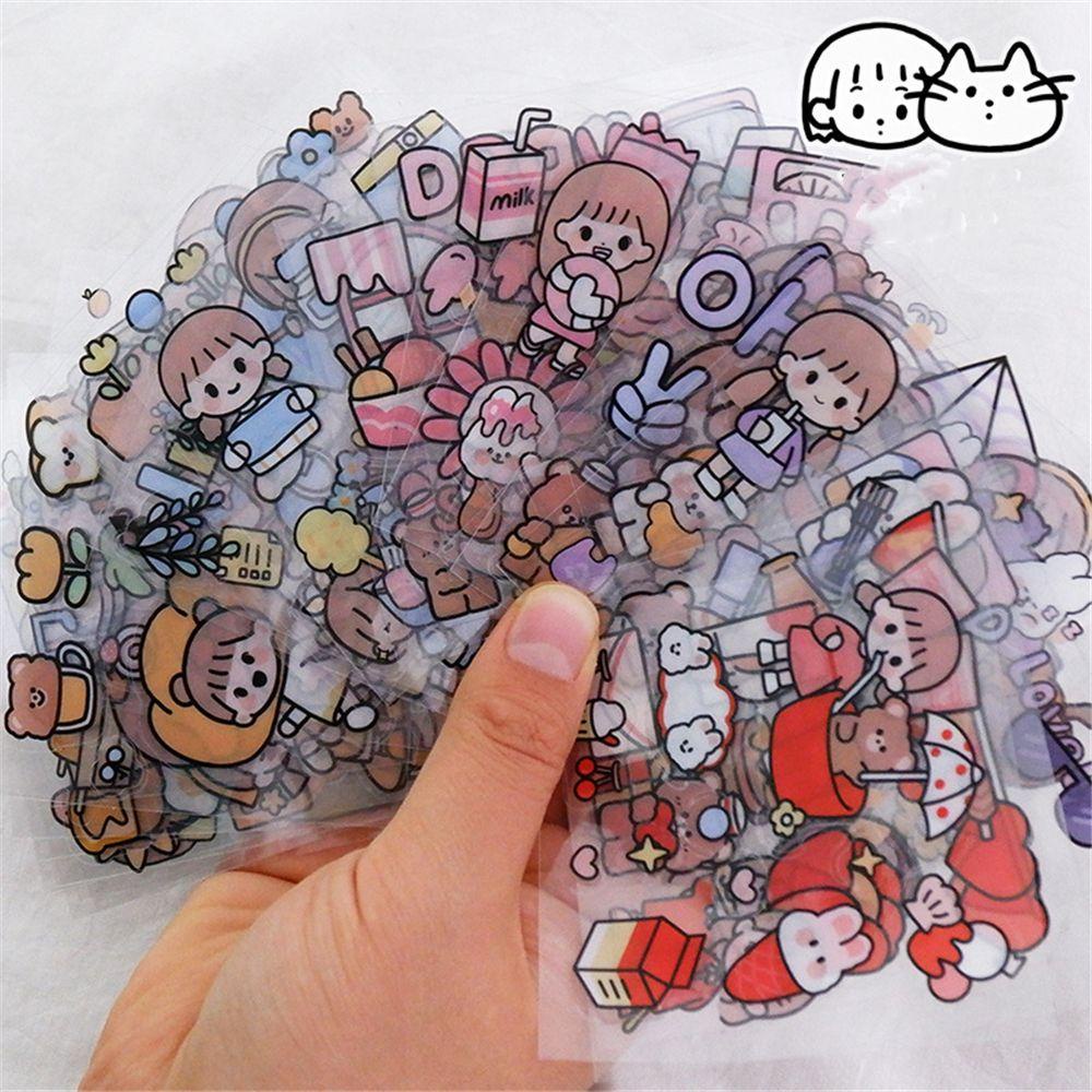 Set 20 Sticker PET Hình Thỏ Dễ Thương Dùng Để Trang Trí Sổ