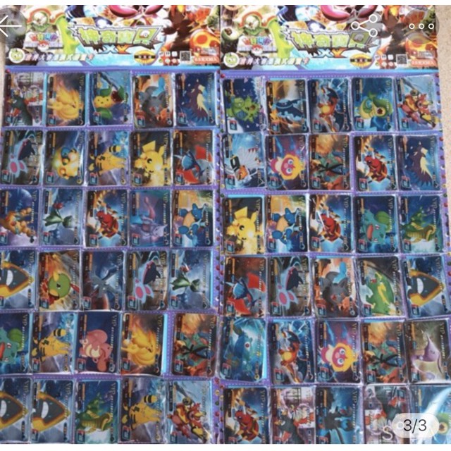 Thẻ bài pokemon nhựa VIP ( vỉ 30 bộ, bộ 3 thẻ ngẫu nhiên khác nhau) SỈ ĐỒ TRẺ EM