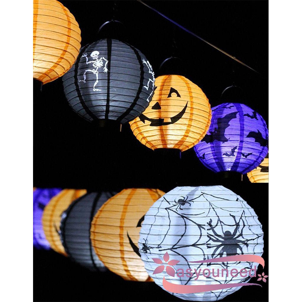 Aydღ-Halloween Pumpkin Spider Skull Castle Light Lamp Party Hanging LED