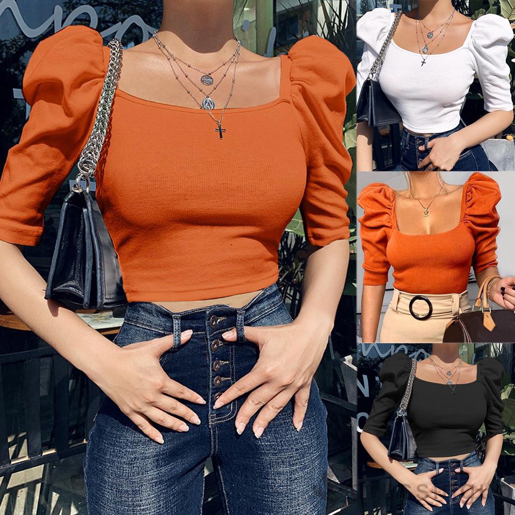 Áo thun màu trơn thời trang đơn giản và gợi cảm cho nữ | BigBuy360 - bigbuy360.vn