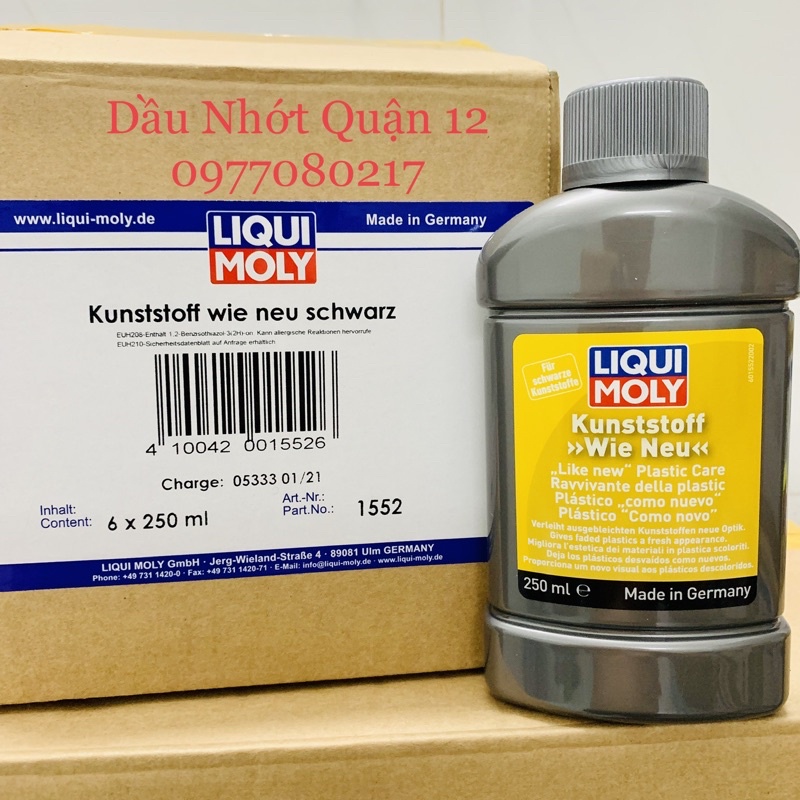 Phục Hồi Nhựa Nhám - Nhựa Ngoài Liqui Moly Kunststoff Wie Neu 1552 - 250ML Made in Germany