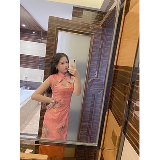 Sườn xám hồng ôm dáng đẹp