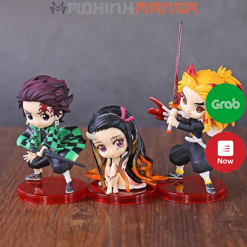 Set 3 mô hình Kimetsu No Yaiba Thanh gươm diệt quỷ Tanjiro Kạmado Nezuko viêm trụ Rengoku Kyojuro Tanjirou Demon Slayer