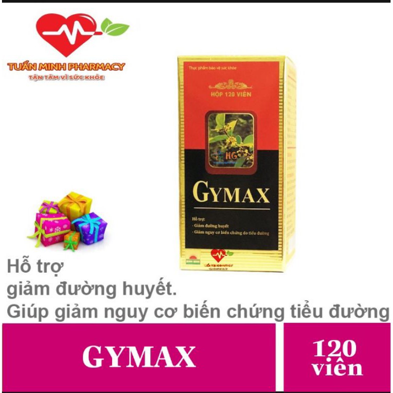 Gymax - Hỗ trợ giảm đường huyết. Giúp giảm nguy cơ biến chứng tiểu đường (Lọ 120 Viên)