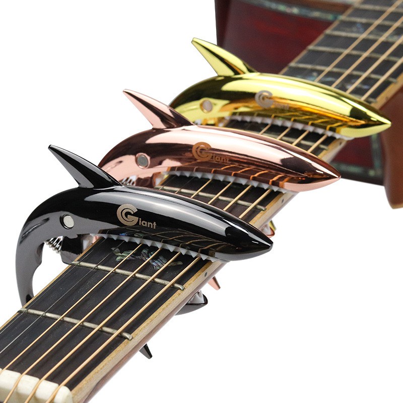 Capo Guitar cá mập cao cấp dành cho đàn ghita acoustic, classic Habatha