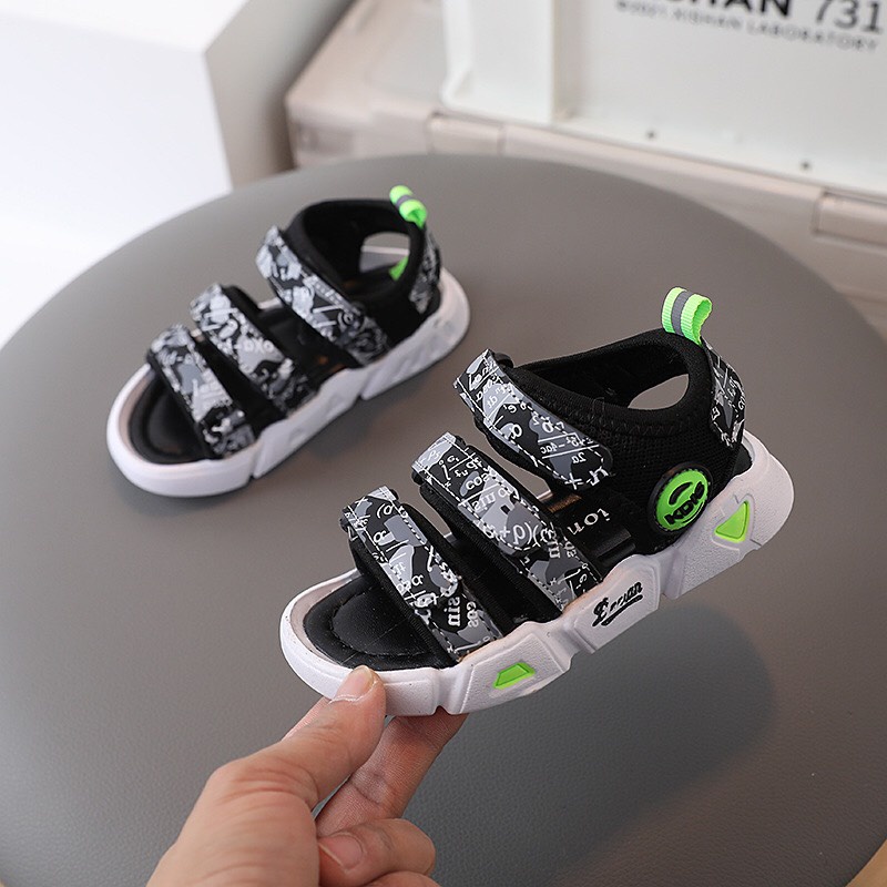 Dép sandal cho bé trai - Sandal bé trai siêu nhẹ chống trơn trượt phối 3 quai cực chất phong cách thể thao 025