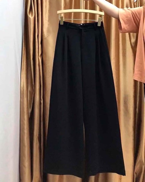 Quần culottes ống đứng trơn bacis (Hình thật trải sàn)