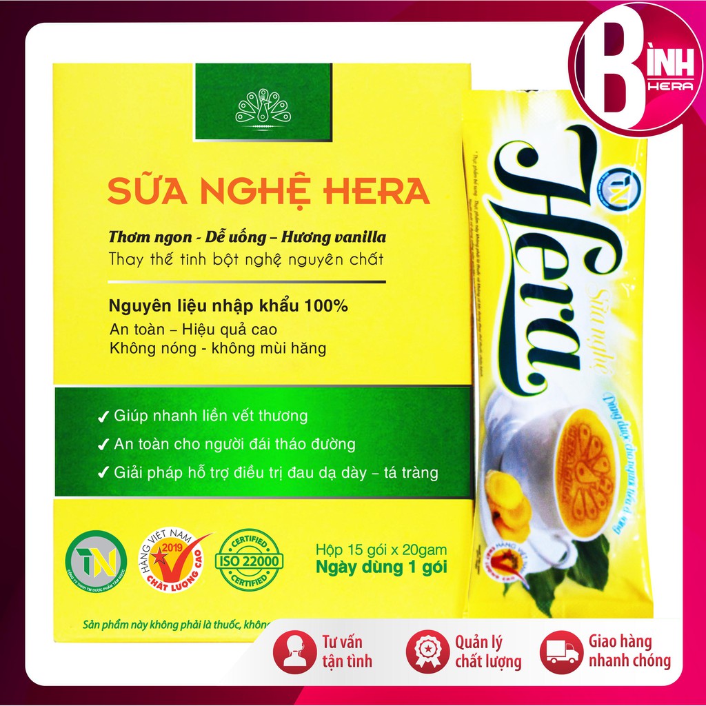 Sữa nghệ Hera gói 300gr [Hiệu Qủa 100%] - Hera Milk - Hết đau bao tử, đẹp da, nhanh lành vết thương