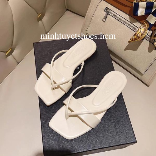 dép nữ đế bằng minhtuyetshoes quai ngang kiểu kẹp ngón mẫu mới sandal xỏ đi biển,đi chơi,