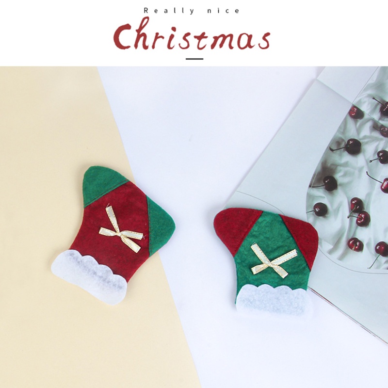 Bộ 6 Túi Đựng Muỗng Nĩa Hình Chiếc Tất Giáng Sinh