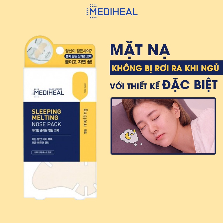 Mặt Nạ Làm Sạch Mụn Đầu Đen Mediheal Sleeping Melting Nose Pack Hộp 3 Miếng [K69]