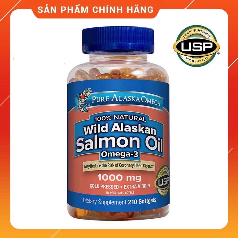Viên dầu cá hồi Alaska Salmon Oil 1000mg chai 210 viên