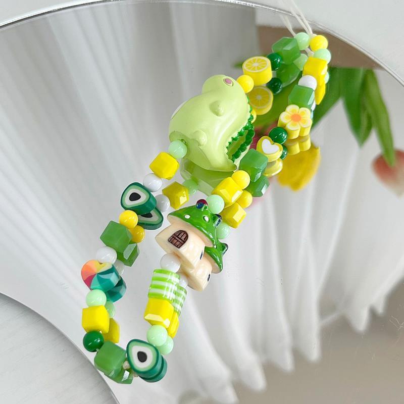 Mobile Dây Đeo Điện Thoại Xâu Hạt Hình Khủng Long Dễ Thương