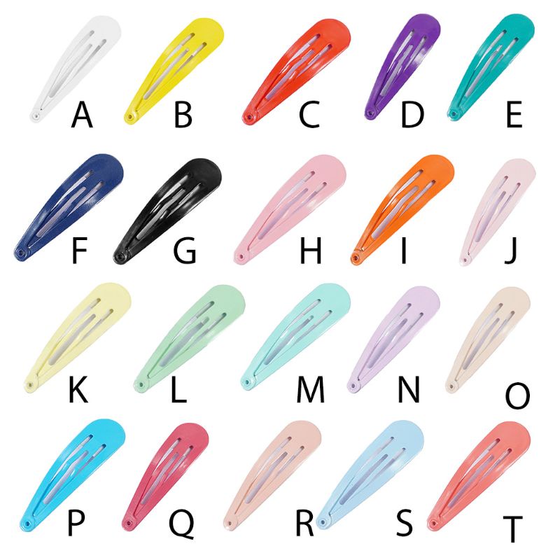 Set 20 Kẹp Tóc 5cm Màu Sắc Xinh Xắn Cho Bé Gái