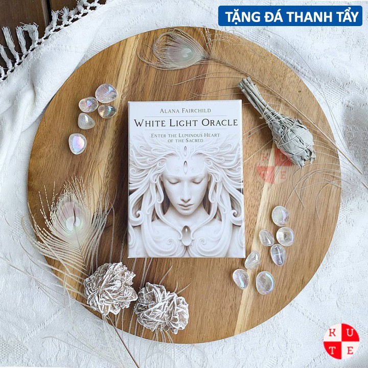 Bộ Bài Oracle White Light 44 Lá Bài Tặng File Tiếng Anh Và Đá Thanh Tẩy C156