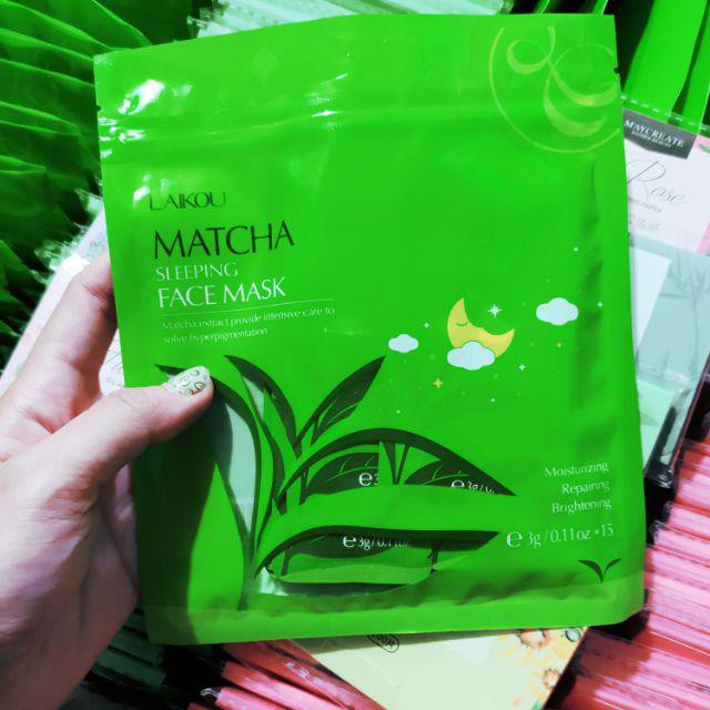 Mặt nạ ngủ matcha 💕FREE SHIP💕 Mặt nạ ngủ trà xanh laikou dưỡng da