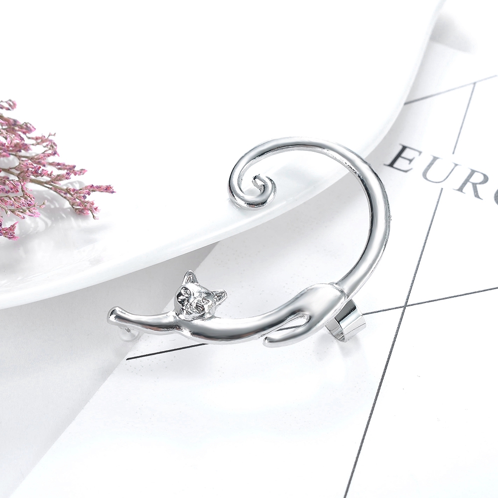 Bông tai kẹp hình mèo cá tính cho nữ