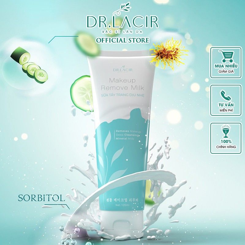 Sữa Tẩy Trang Dịu Nhẹ Làm Sạch Thu Nhỏ Lỗ Chân Lông - Makeup Remove Milk - Dr Lacir | BigBuy360 - bigbuy360.vn