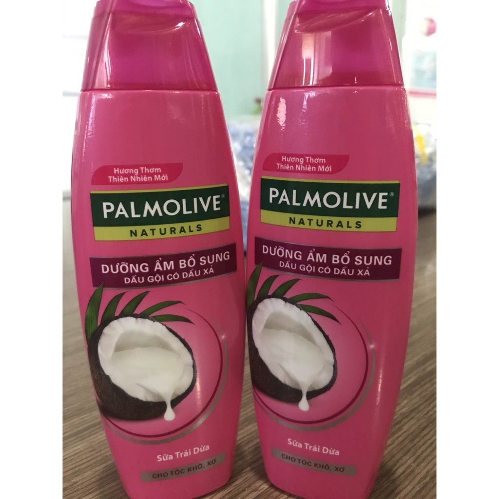 2 CHAI Dầu gội có dầu xả Palmolive dưỡng ẩm bổ 180ml màu Hồng