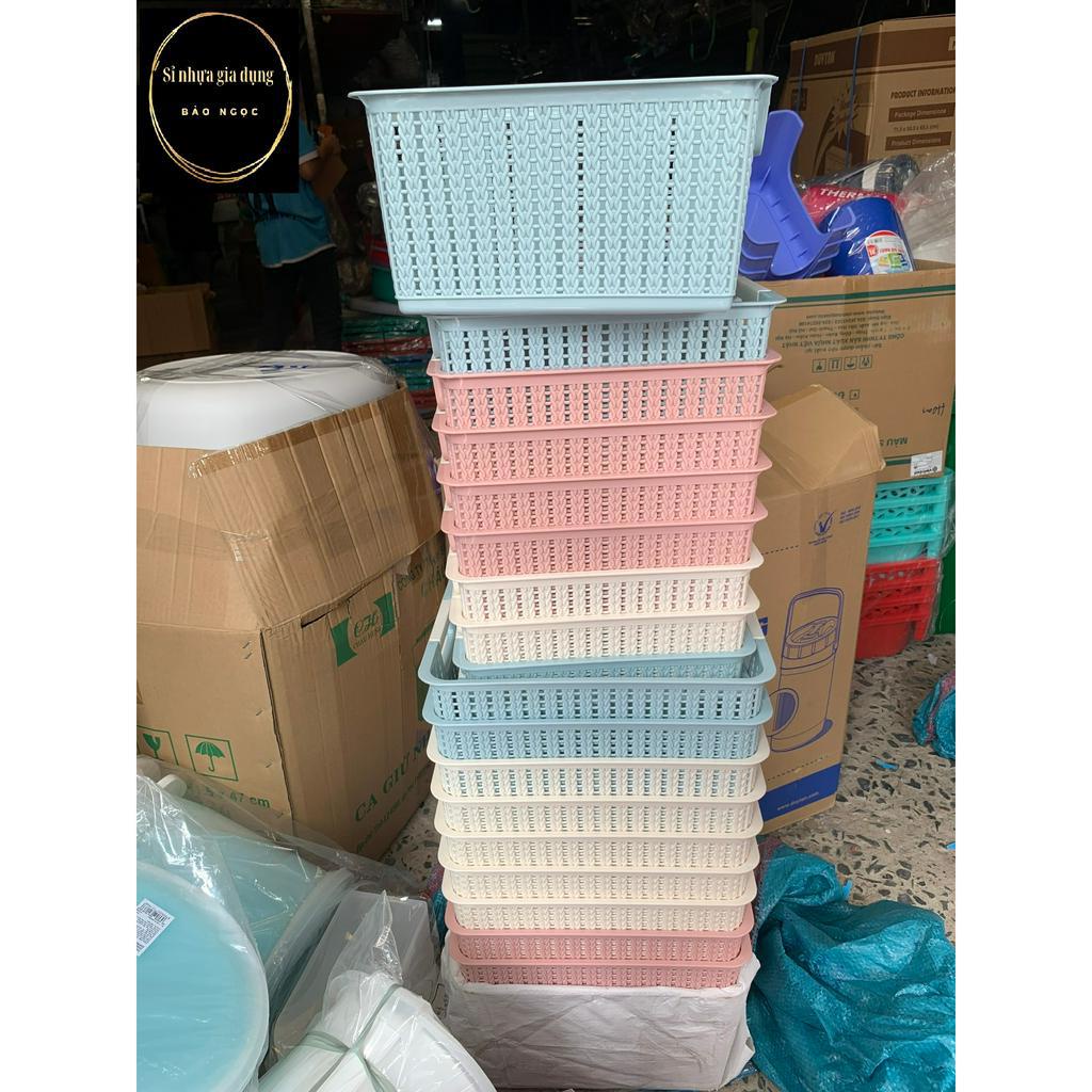 Rổ đan mây đựng đồ đa năng 3 size nhựa Việt Nhật , Giỏ đựng quần áo, dụng cụ nhà bếp