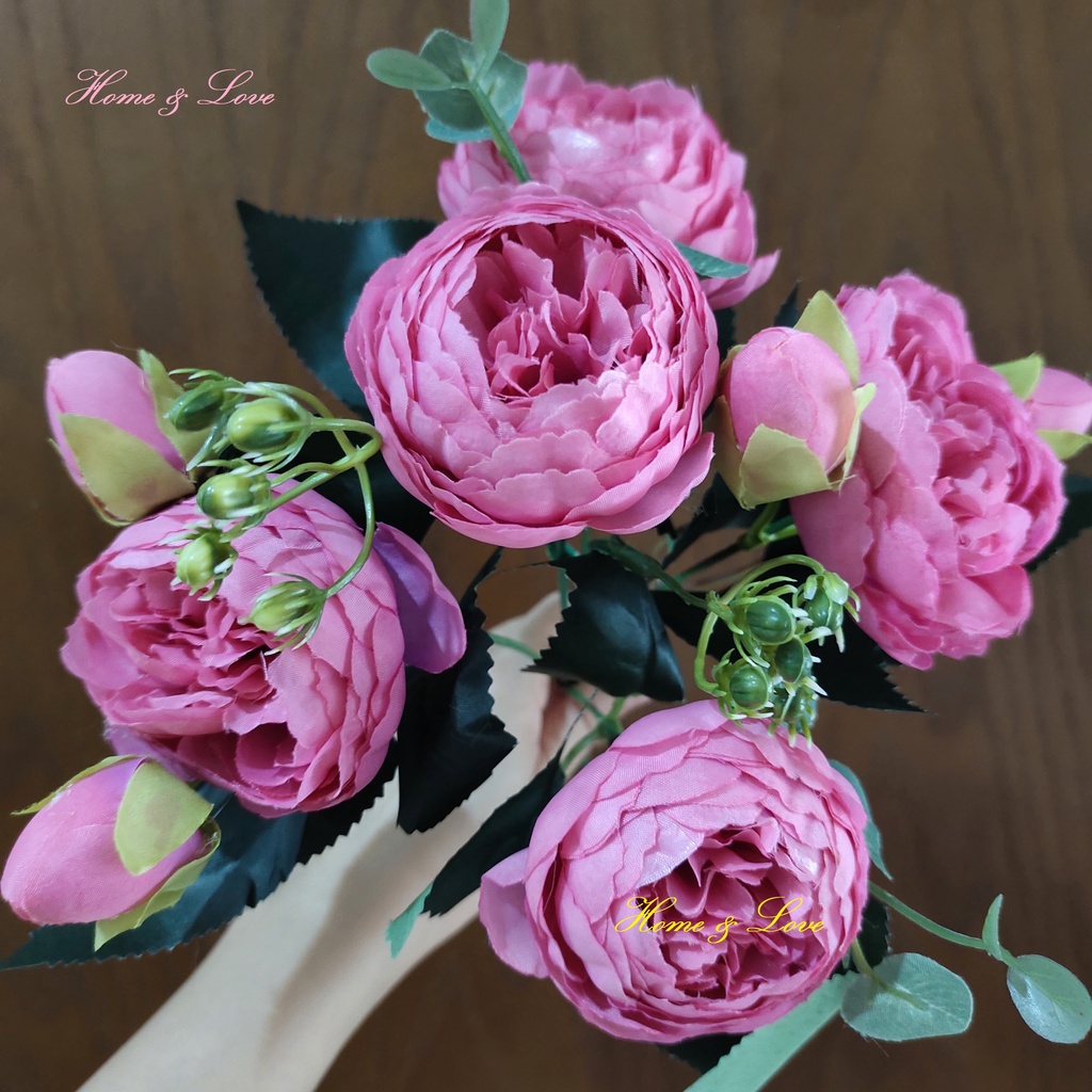 ⚡XẢ KHO - NHIỀU LOẠI⚡ Bó Hoa Hồng Lụa, Bó Hồng Trà, Cành Mẫu Đơn Lớn, Hoa Cẩm Tú Cầu hoa cô dâu, phòng khách