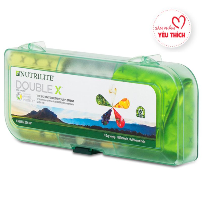 Double X kết hợp cùng 12 vitamin, 10 khoáng chất và dưỡng chất thực vật từ 22 loại trái cây, rau củ, thảo mộc