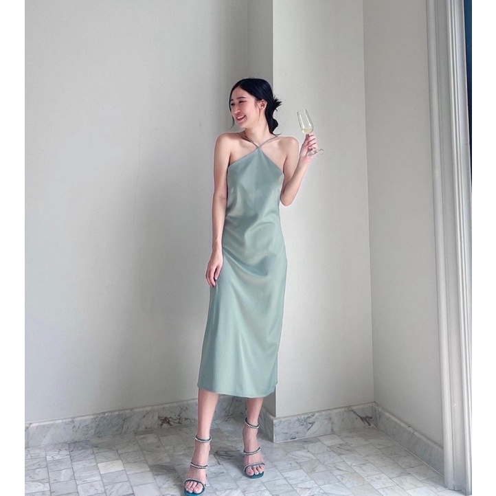 LUNNA DRESS/ ĐẦM LỤA CỔ YẾM DÁNG DÀI