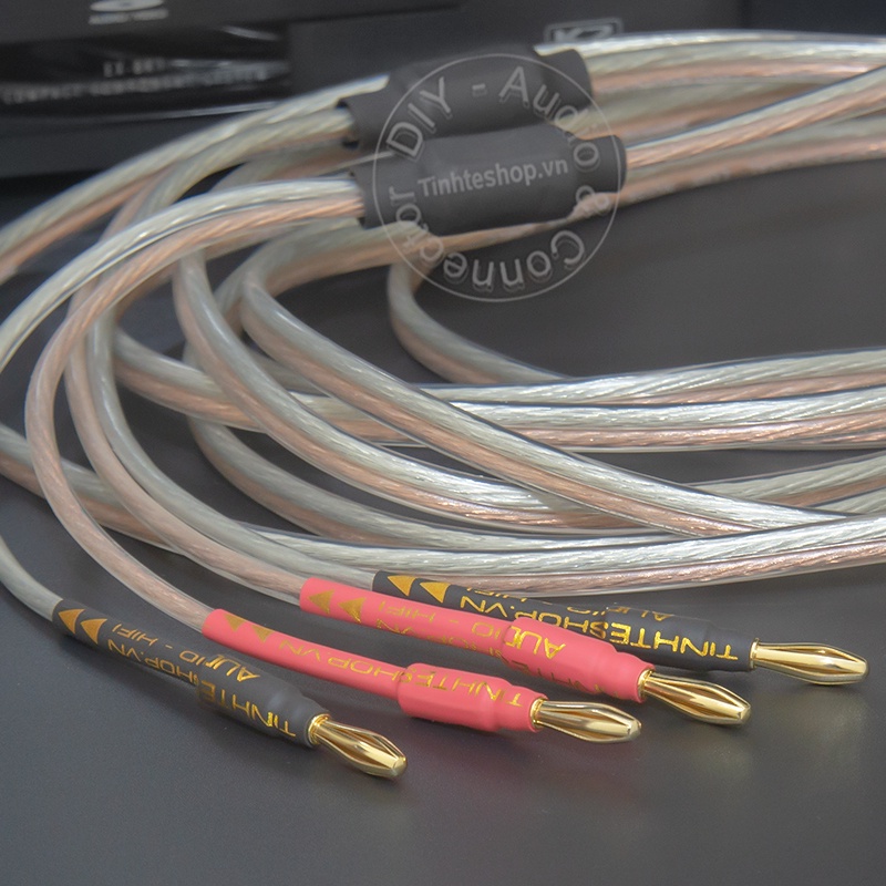 Dây loa jack bắp chuối 1 vế DIY 0.5 đến 10 mét - Speaker audio cable banana plug