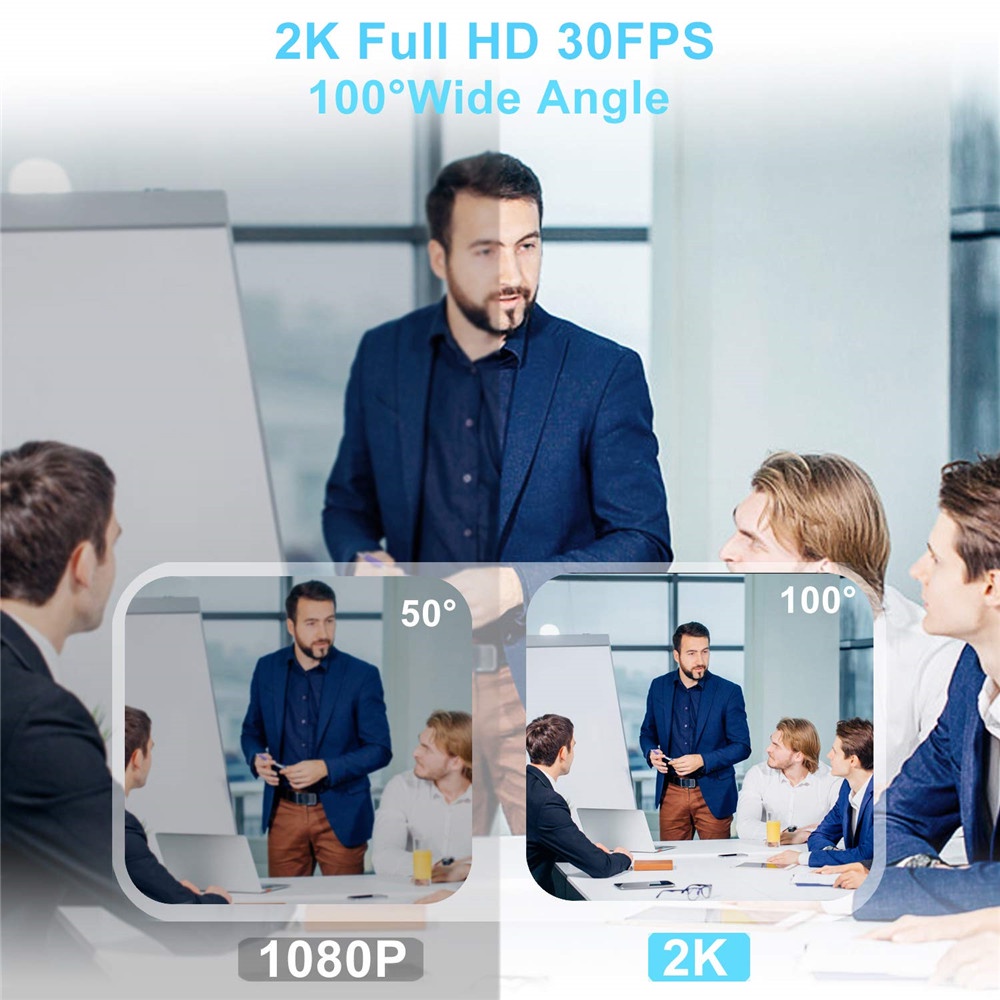Webcam HD 2K Với đèn Chuông Và Micrô USB PC Camera Cho MAC / Máy Tính để Bàn / Máy Tính Xách Tay / YouTube / Phát Trực Tiếp | BigBuy360 - bigbuy360.vn