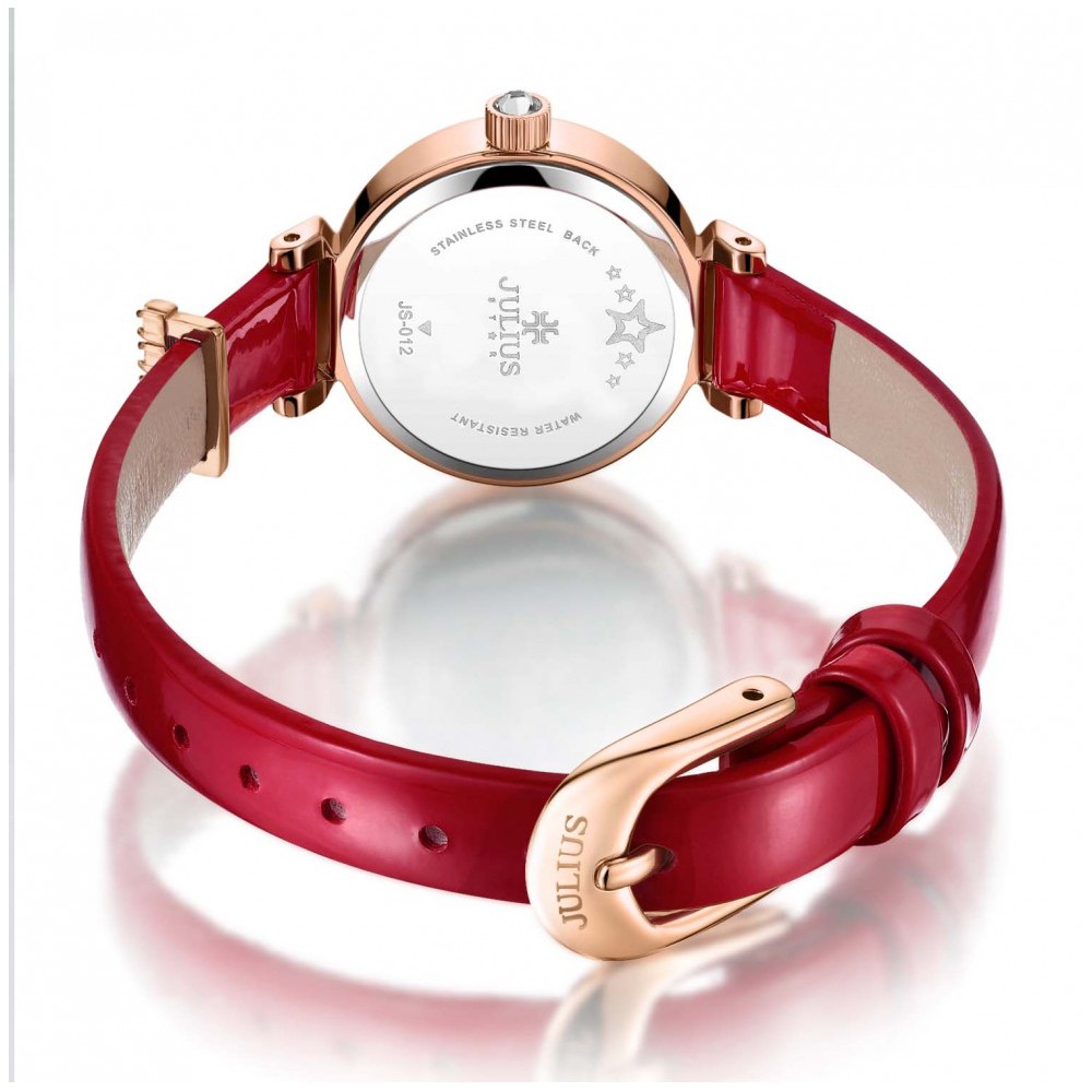 Đồng hồ nữ JS-012A Julius Star Hàn Quốc kèm dây xa xám (đỏ)