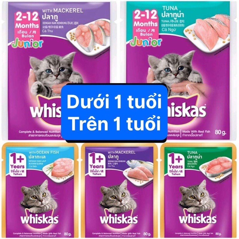 Pate Whiskas cho mèo con và mèo lớn