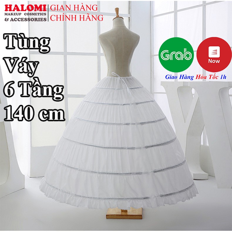 Tùng váy cưới cô dâu 6 tầng HALOMI cao cấp chuyên dùng cho váy cưới cỡ to thiết kế dẻo dễ dàng gấp gọn _ FREESHIP