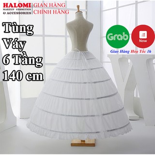 Tùng váy cô dâu 6 tầng HALOMI cao cấp chuyên dùng cho váy cưới cỡ to thiết kế dẻo dễ dàng gấp gọn _ FREESHIP