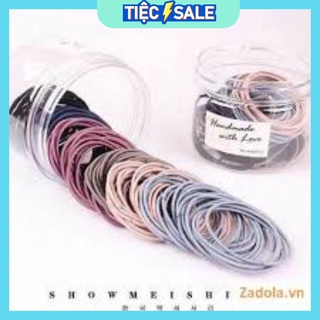 Hộp 100 dây chun buộc tóc Hàn quốc _ Giá Bán Sỉ Lẻ