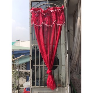 Rèm cửa buồng - cửa lên xuông trong nhà , rèm ngăn vách. May sẵn rèm ngắn bên trên và có khuy móc tiện lợi
