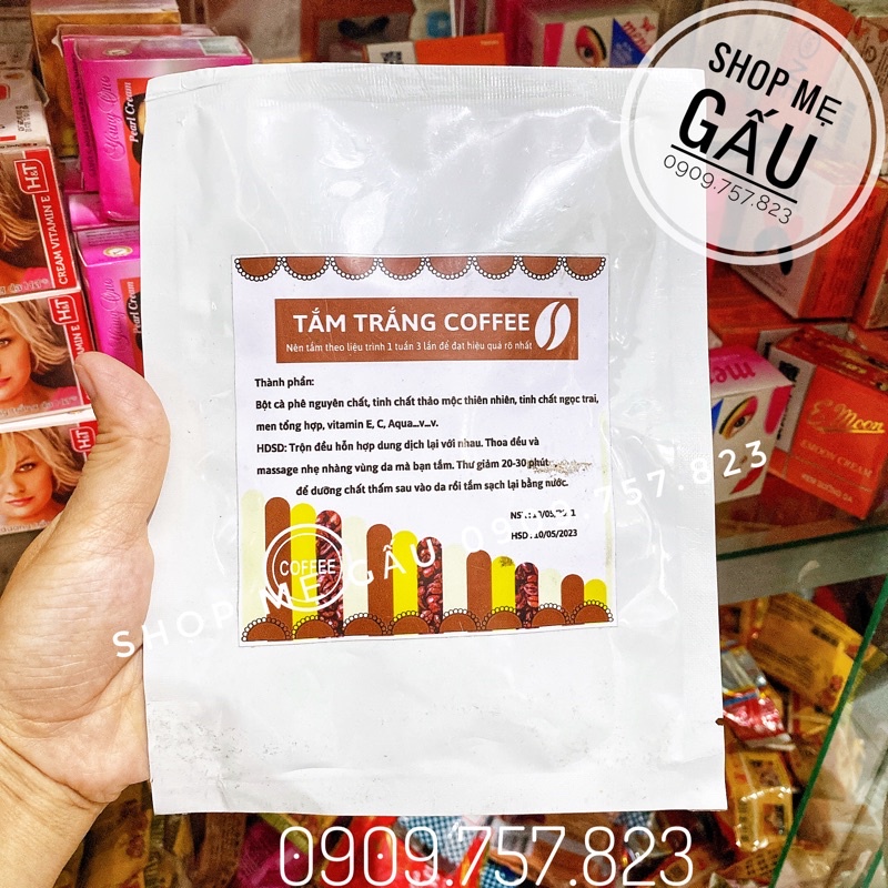 Tắm cà phê bịch màu trắng